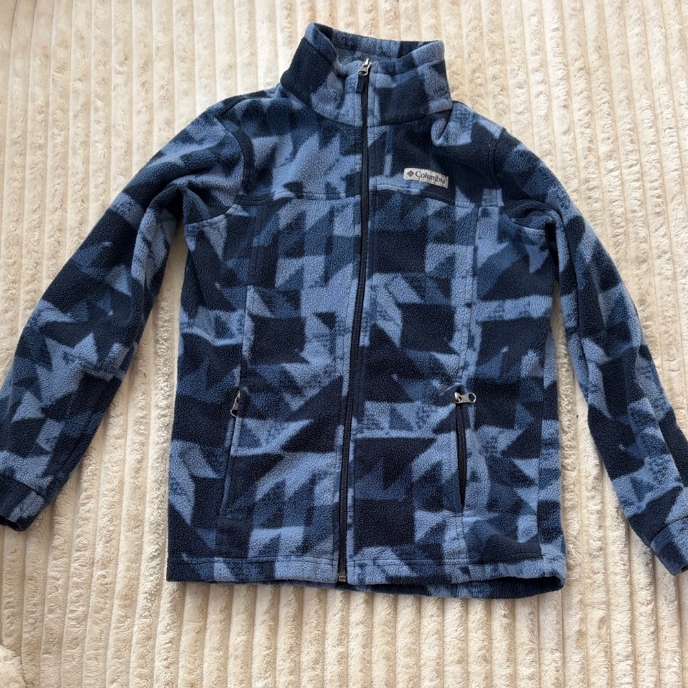 Columbia Kids Blue Geo Fleece Zip Jacket